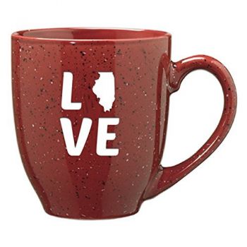 16 oz Ceramic Coffee Mug with Handle - Illinois Love - Illinois Love