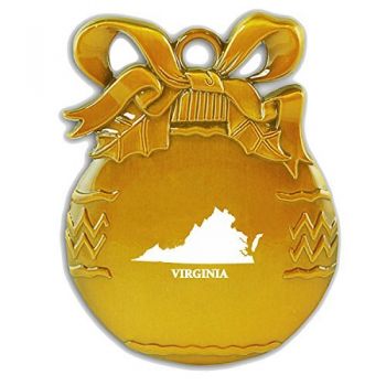 Pewter Christmas Bulb Ornament - Virginia State Outline - Virginia State Outline