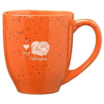 16 oz Ceramic Coffee Mug with Handle  - I Love My Pekingese