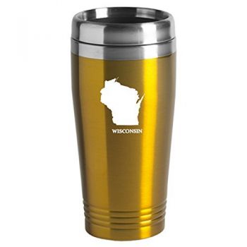 16 oz Stainless Steel Insulated Tumbler - Wisconsin State Outline - Wisconsin State Outline