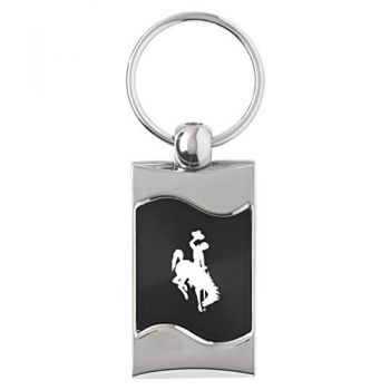Keychain Fob with Wave Shaped Inlay - Wyoming Cowboys