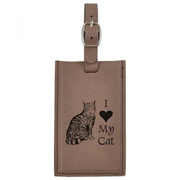 Travel Baggage Tag with Privacy Cover  - I Love My Cat