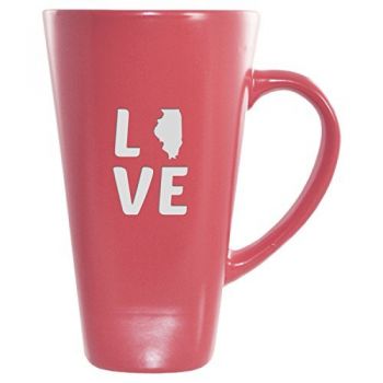 16 oz Square Ceramic Coffee Mug - Illinois Love - Illinois Love