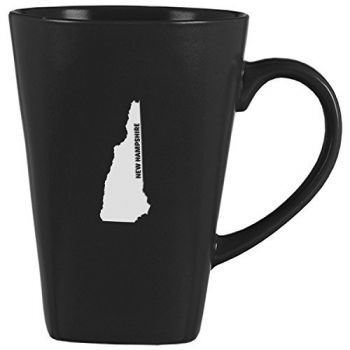 14 oz Square Ceramic Coffee Mug - New Hampshire State Outline - New Hampshire State Outline