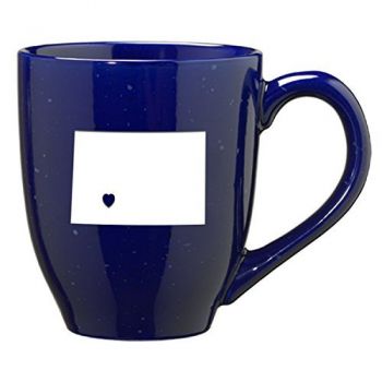 16 oz Ceramic Coffee Mug with Handle - I Heart North Dakota - I Heart North Dakota