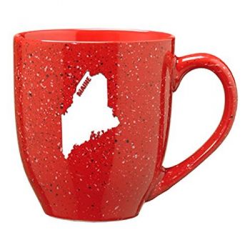 16 oz Ceramic Coffee Mug with Handle - Maine State Outline - Maine State Outline