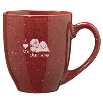 16 oz Ceramic Coffee Mug with Handle  - I Love My Lhasa Apso