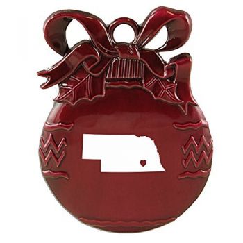 Pewter Christmas Bulb Ornament - I Heart Nebraska - I Heart Nebraska