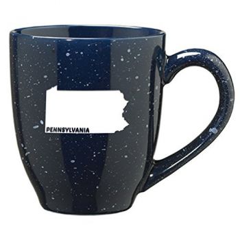 16 oz Ceramic Coffee Mug with Handle - Pennsylvania State Outline - Pennsylvania State Outline