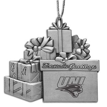 Pewter Gift Display Christmas Tree Ornament - Northern Iowa Panthers
