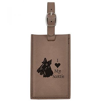 Travel Baggage Tag with Privacy Cover  - I Love My Scottish Terrier