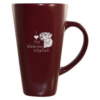 16 oz Square Ceramic Coffee Mug  - I Love My Rhodesian Ridgeback