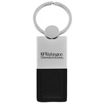 Modern Leather and Metal Keychain - Washington University in St. Louis