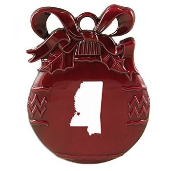 Pewter Christmas Bulb Ornament - I Heart Mississippi - I Heart Mississippi