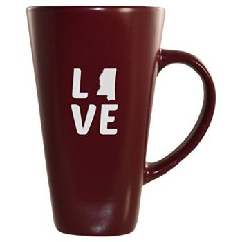 16 oz Square Ceramic Coffee Mug - Mississippi Love - Mississippi Love