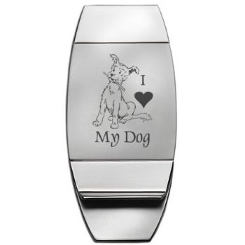 Stainless Steel Money Clip  - I Love My Dog
