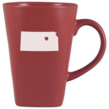 14 oz Square Ceramic Coffee Mug - I Heart Kansas - I Heart Kansas