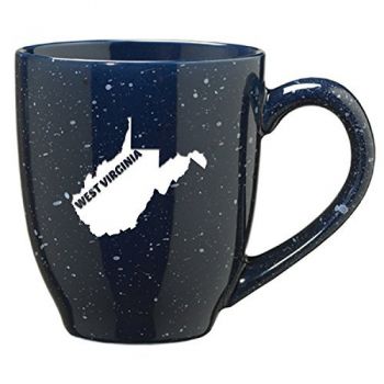 16 oz Ceramic Coffee Mug with Handle - West Virginia State Outline - West Virginia State Outline