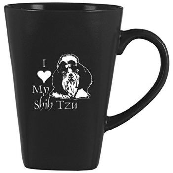 14 oz Square Ceramic Coffee Mug  - I Love My Shih Tzu