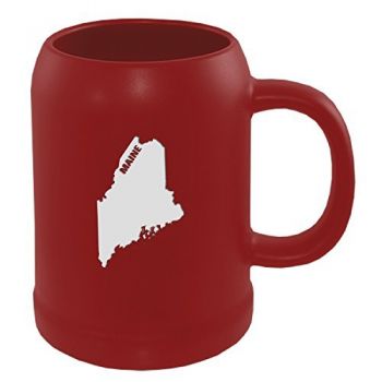 22 oz Ceramic Stein Coffee Mug - Maine State Outline - Maine State Outline