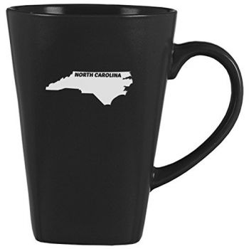 14 oz Square Ceramic Coffee Mug - North Carolina State Outline - North Carolina State Outline
