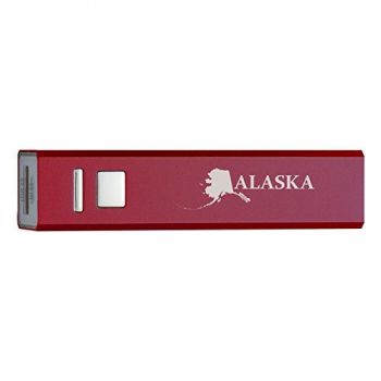 Quick Charge Portable Power Bank 2600 mAh - Alaska State Outline - Alaska State Outline