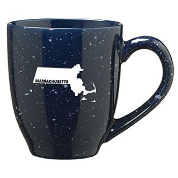 16 oz Ceramic Coffee Mug with Handle - Massachusetts State Outline - Massachusetts State Outline