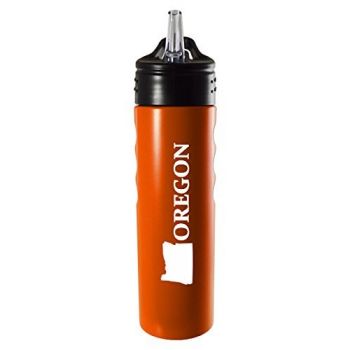 24 oz Stainless Steel Sports Water Bottle - Oregon State Outline - Oregon State Outline