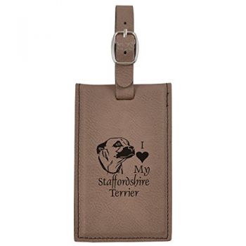 Travel Baggage Tag with Privacy Cover  - I Love My Staffordshire Terrier