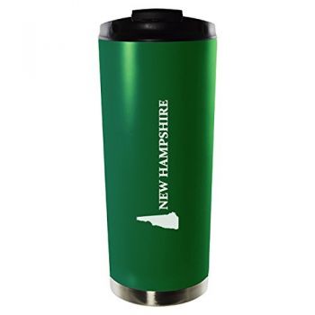 16 oz Vacuum Insulated Tumbler with Lid - New Hampshire State Outline - New Hampshire State Outline