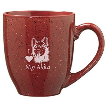 16 oz Ceramic Coffee Mug with Handle  - I Love My Akita