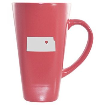 16 oz Square Ceramic Coffee Mug - I Heart Kansas - I Heart Kansas