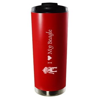 16 oz Vacuum Insulated Tumbler with Lid  - I Love My Beagle