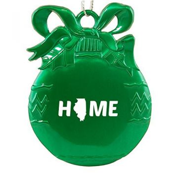 Pewter Christmas Bulb Ornament - Illinois Home Themed - Illinois Home Themed