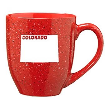 16 oz Ceramic Coffee Mug with Handle - Colorado State Outline - Colorado State Outline