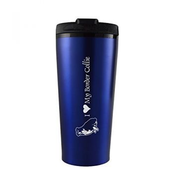 16 oz Insulated Tumbler with Lid  - I Love My Border Collie