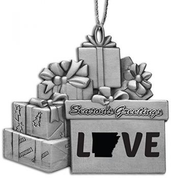 Pewter Gift Display Christmas Tree Ornament - Arkansas Love - Arkansas Love