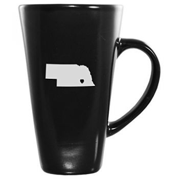 16 oz Square Ceramic Coffee Mug - I Heart Nebraska - I Heart Nebraska