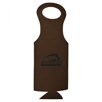 Velour Leather Wine Tote Carrier - Hofstra University Pride