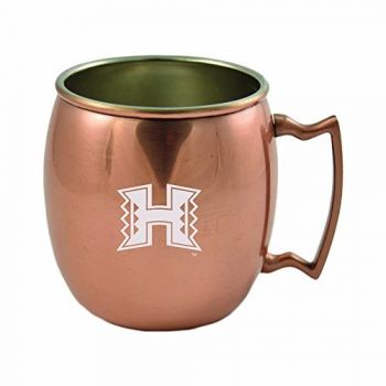 16 oz Stainless Steel Copper Toned Mug - Hawaii Warriors
