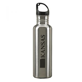 24 oz Reusable Water Bottle - Kansas State Outline - Kansas State Outline