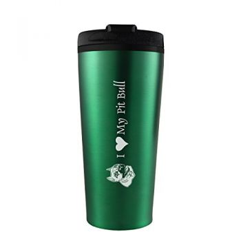 16 oz Insulated Tumbler with Lid  - I Love My Pit Bull