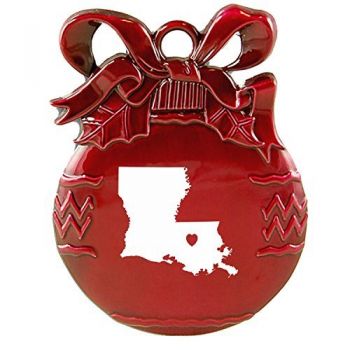 Pewter Christmas Bulb Ornament - I Heart Louisiana - I Heart Louisiana