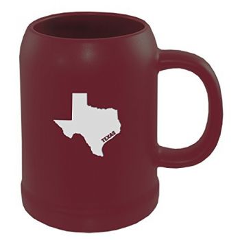22 oz Ceramic Stein Coffee Mug - Texas State Outline - Texas State Outline