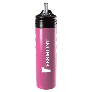 24 oz Stainless Steel Sports Water Bottle - Vermont State Outline - Vermont State Outline