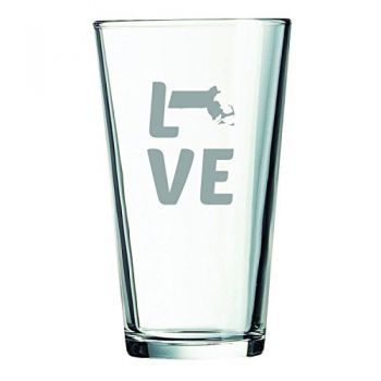16 oz Pint Glass  - Massachusetts Love - Massachusetts Love