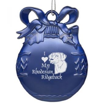 Pewter Christmas Bulb Ornament  - I Love My Rhodesian Ridgeback
