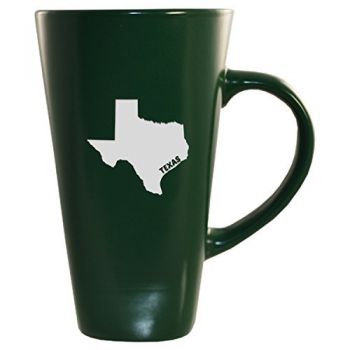 16 oz Square Ceramic Coffee Mug - Texas State Outline - Texas State Outline