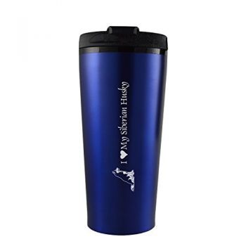 16 oz Insulated Tumbler with Lid  - I Love My Siberian Huskie