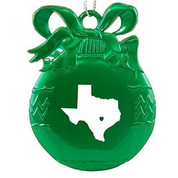 Pewter Christmas Bulb Ornament - I Heart Texas - I Heart Texas